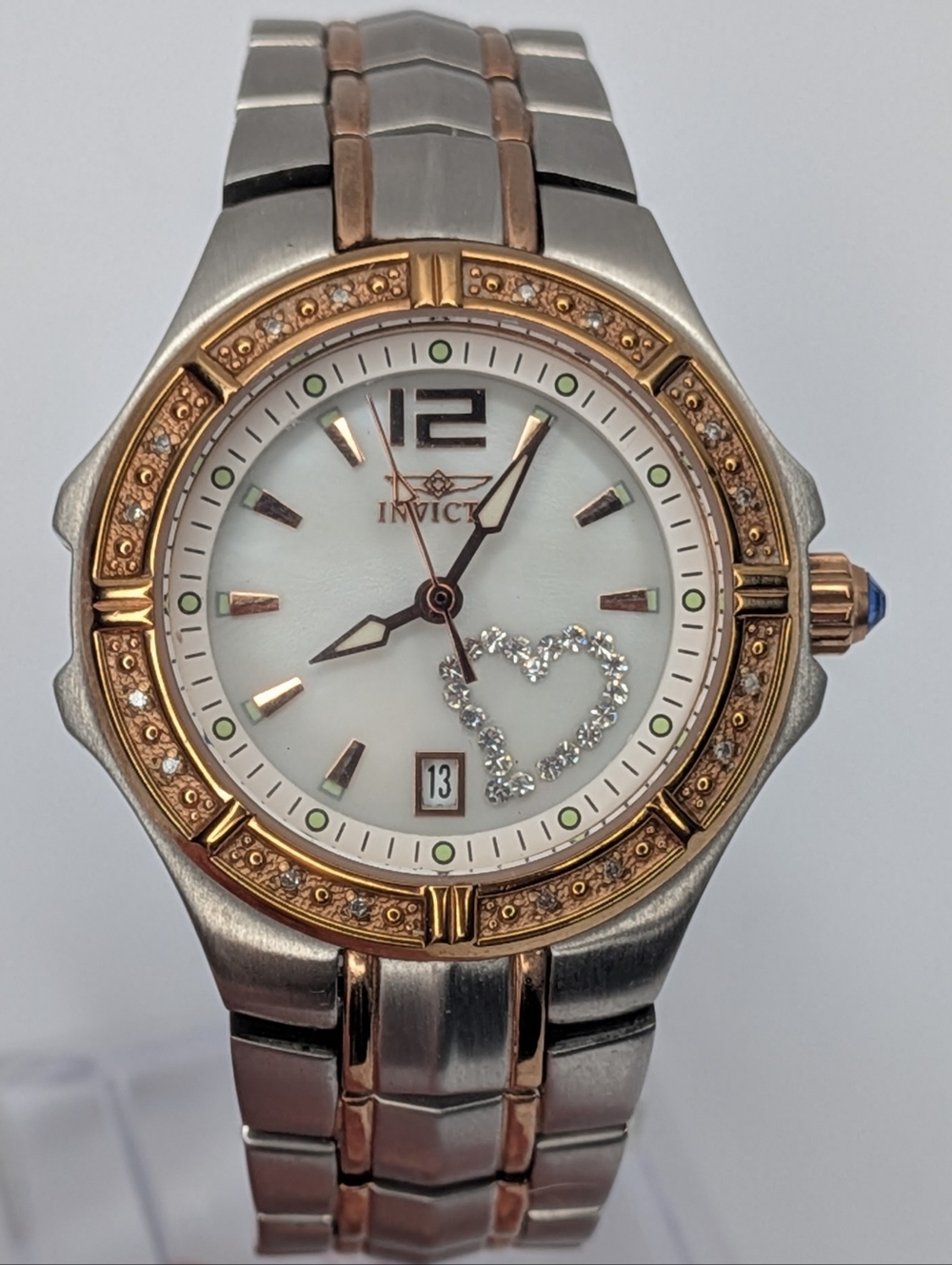 Invicta Wildflower Lady Watch Two Tone Silver Gold Tone Diamond Accent Tritnite - Picture 3 of 15